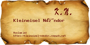 Kleineisel Nándor névjegykártya